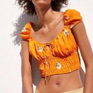 Zara Floral Cropped Top
